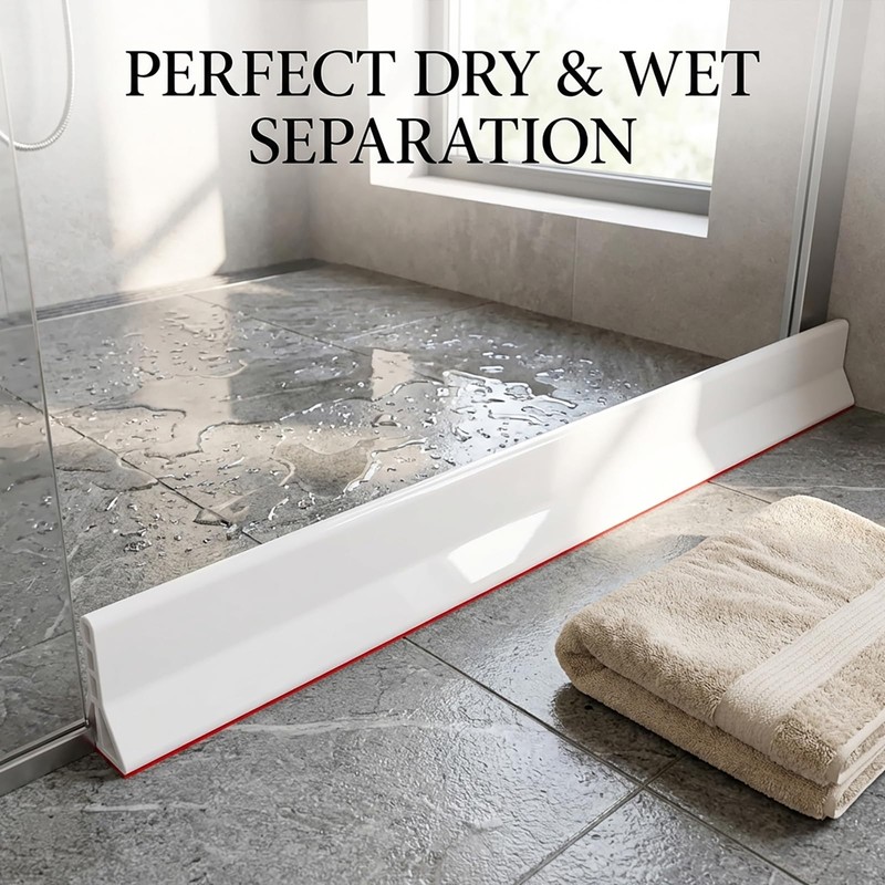 3.5" High Collapsible Shower Threshold Water Dam 98"Shower Water Splash