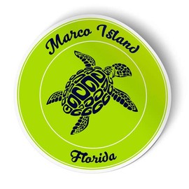 Squiddy Marco Island Florida Turtle Beach - Vinyl Sticker Decal for Phone, Laptop, Water Bottle (2.5" high)