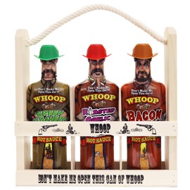 WHOOP Premium Bacon, Green Habanero, and Roasted Garlic Hot Sauce Gift Set -Try if you dare! – Perfect Gourmet Fathers Day Gift for the Hot Sauce Fan