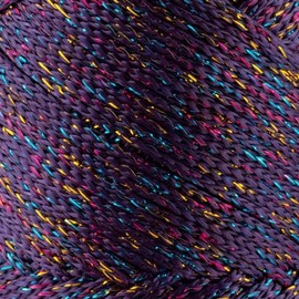 5 Skeins of Sensy Premium 2mm 251 Yards Sparkle Polyester Rope 90% Polypropylene 10% Polyester Cord Macrame Cord 2mm Crochet Bag Cord Macrame Rope Crochet Thread for Knitter (Purple Multi Sparkle)