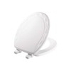 Mayfair Never Loosens Round White Molded Wood Toilet Seat