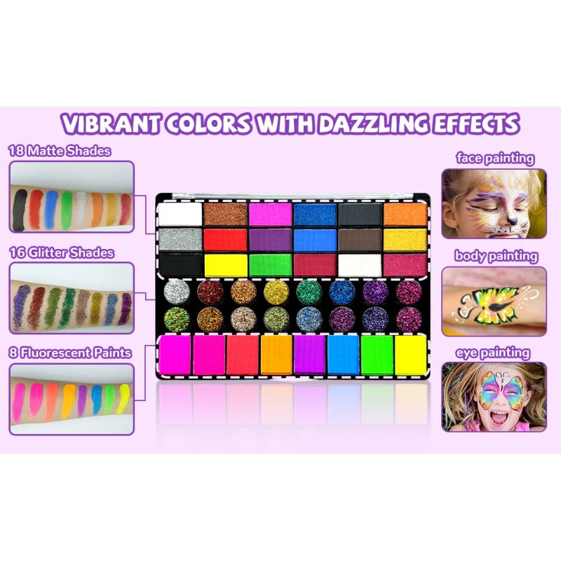 Kit Profesional De Pintura Facial Para Niños, Kit De Maquill
