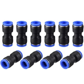 12mm Quick Fitting, 1/2” OD Push to Connect Pipe Tube Straight Fittings, Pneumatic Air Line Connector 10Pcs