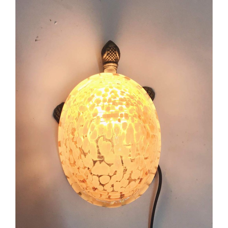 HUIMEIJU Brown glass turtle night light, Animal night light study