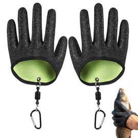 afhgdjr 1 Pair Landing Gloves, Pike, Fishing Gloves, Fishing Accessories, Fishing Equipment, Bite Resistant Gloves with 2 Magnetic Buckle Fishing Accessories for Anti-Cut Non-Slip Glove