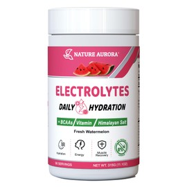 Electrolytes Powder No Sugar, Fresh Watermelon Electrolyte Powder, Hydration Powder, Enhanced with Himalayan Salt, BCAAs, and B-Vitamins, No Calories, Sugar Free Keto Electrolyte Drink - 90 Servings