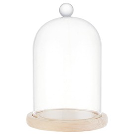 BENECREAT 8x4.5inch Glass Display Dome Inch Cloche Dome with Base Clear Dustproof Dome with Handle Bell Jar Centerpiece Display Case for Wedding Decor, Specimens Plants DIY