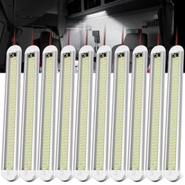 12v LED Interior Light Bar，CT CAPETRONIX 120LEDs 1500LM 8W DC 12 Volt led Strip Lights with ON/Off Switch，for Enclosed Cargo Trailer, Car RV Van Truck