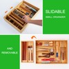 COIWAI Double Layer Bamboo Kitchen Drawer Organizer Cutlery Utensil Silverware