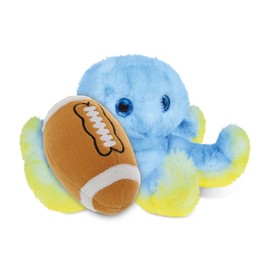 DolliBu Blue Octopus Stuffed Animal with Football Plush - Soft Huggable Playtime Plush Toy, Cute Ocean Life Gift, Cute Octopus Doll Animal Toy for Kids, Adults with Name Personalization - 9.5 Inches