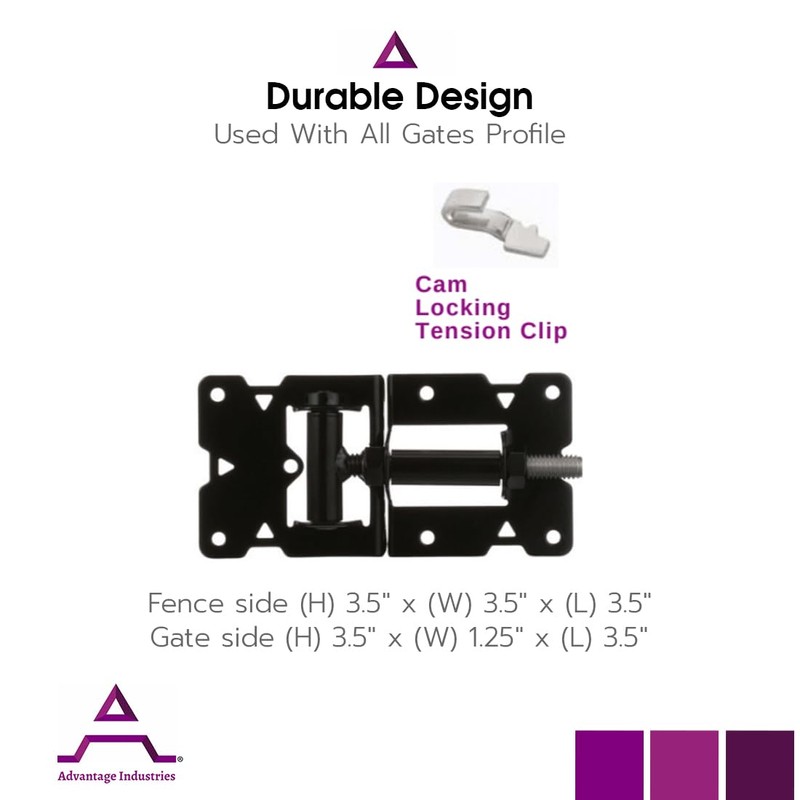 Advantage Industries Stainless-Steel Self-Closing Gate Hinge | Horizontal Adjustable |