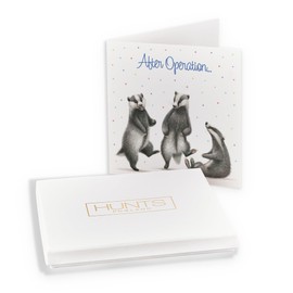 Hunts England - Luxury Boxed Badgers After Operation Card For Him, Her - Milo's - Feel Better Soon Speedy Recovery Card For Animal Lovers - For Boys, Girls, Men, Women - Card In Keepsake Box