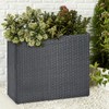 SUNNYPARK Tall Rectangular Planter with Removable Liner, All-Weather PE Rattan