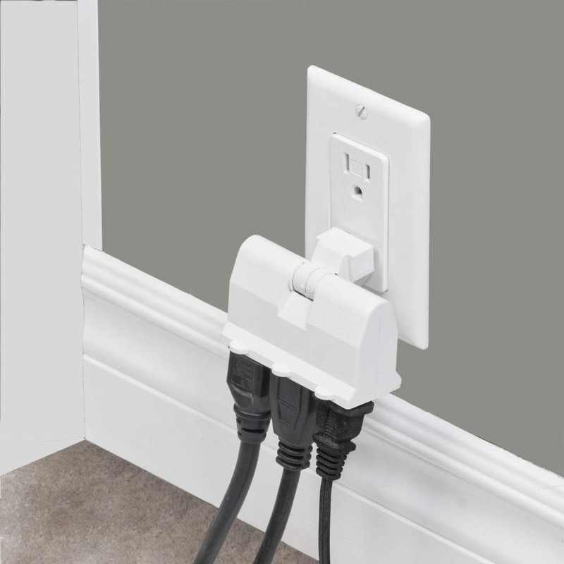 Globe Electric 46505 3-Outlet Lateral Swivel Grounded Wall Adapter Tap,