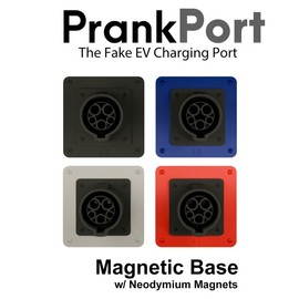 PrankPort: The Joke EV Charging Port for J1772 for Diesel ICE Gas Truck Gag - Color: Grey