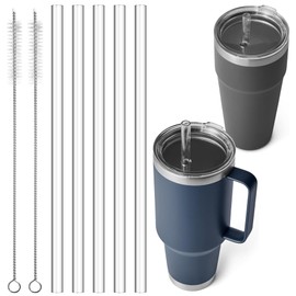 Diumepo Straw for YETI Rambler 42 oz Straw Cup, Reusable Clear Transparent Tritan Drinking Straws for YETI Tumbler 25 26 35 oz Straw Cup
