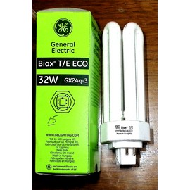 GE Biax T/E ECO 32W 4 Pin CFL GX24q-3 General Electric Compact Fluorescent NEW