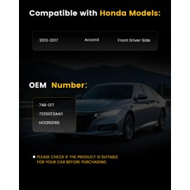 XIONTEC Power Window Regulator with Motor,Front Driver Side,Compatible with Honda Accord 2013 2014 2015 2016 2017 SedanReplace# 748-017, 72250T2AA11, 72250-T2AA11