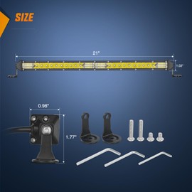 Nilight Slim LED Light Bar 21 Inch 52LED Single Row Spot Flood Combo Fog Driving Work Lighting Roof Bumper Lamp Offroad for 4x4 Trucks SUV ATV UTV