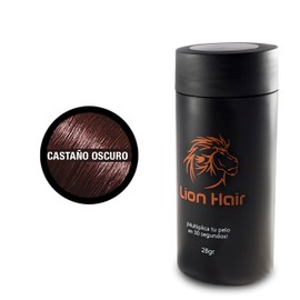 LION HAIR. Haarfasern, 28 g, vermehren Sie Ihr Haar in 30 Sekunden, Haarverdichtung, Baumwollfasern für Damen und Herren (Dark Brown (Dunkelbraun))