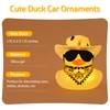 wonuu Car Rubber Duck with Light, Yellow Ducky with Bandana