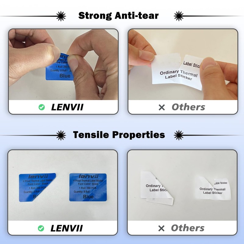 LENVII 40x30mm Inch Direct Thermal Label Sticker Rectangle Thermal Printer