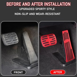 JIEREPU Pedals Set Non-Slip Accelerator and Brake Pedals Cover for Ford Explorer 2020 to 2025 - Custom Fit, Enhanced Safety, Durable, Easy Installation - for Ford Explorer ST Sport XLT (Red)