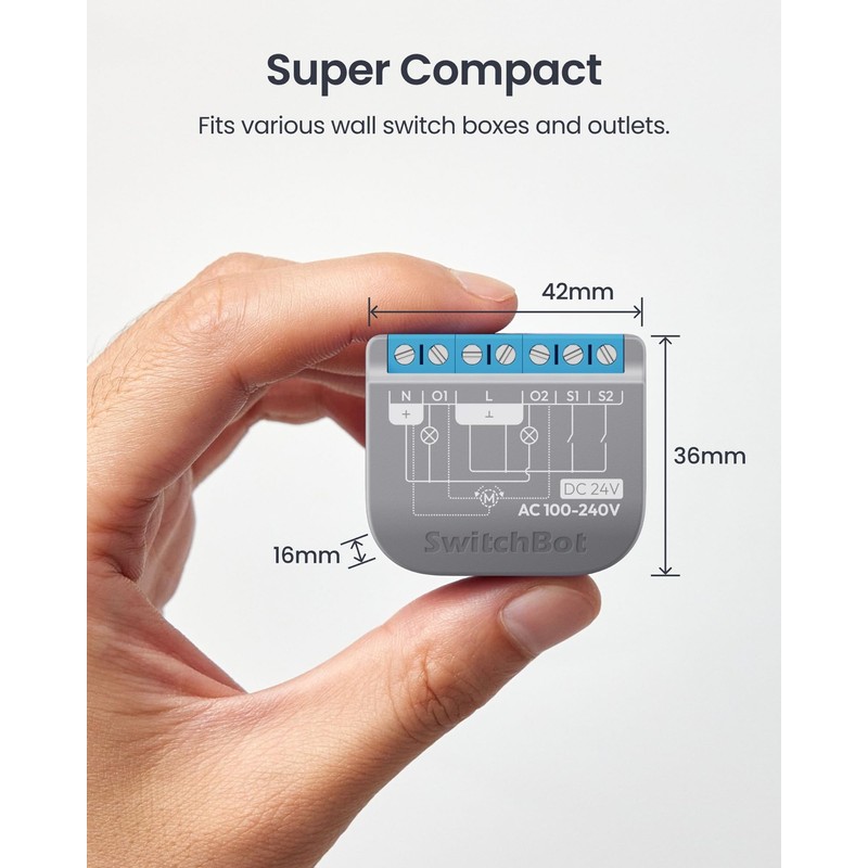 SwitchBot Smart Relay Switch 2PM, Power Metering, Dual Light Control,