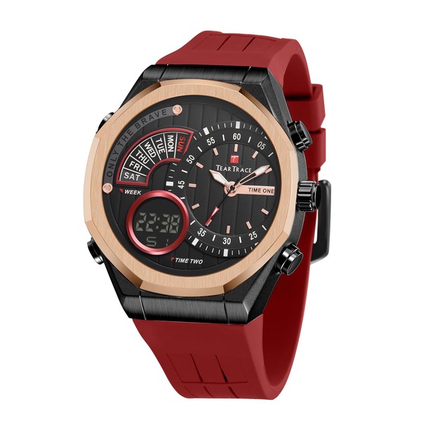 TEARTRACE Men's Watch Analog-Digital Chronograph Waterproof Sport Watch Calendar Date