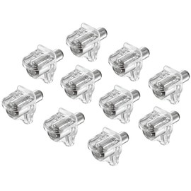 Gedotec Shelf Bracket Plastic Shelf Support Furniture Cabinet for Glass & Wooden Floors - H3105 | Fixing Plastic Transparent | Drill Hole Diameter 5 mm | Pack of 50 - Shelf Support for Shelves