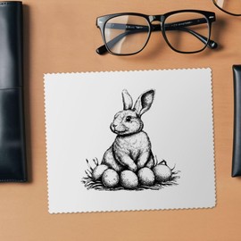 2 x 'Easter Bunny with Eggs' Microfibre Lens/Glasses Cleaning Cloths (LC00032383)