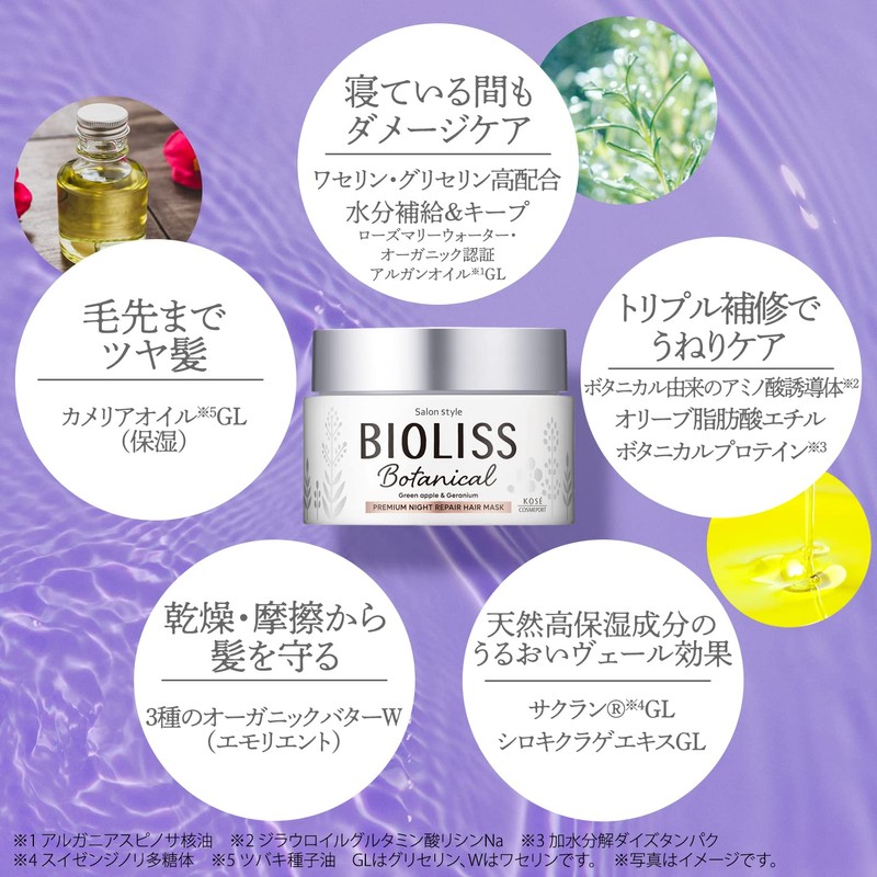 KOSE Biolis Premium Night Repair Hair Mask Treatment