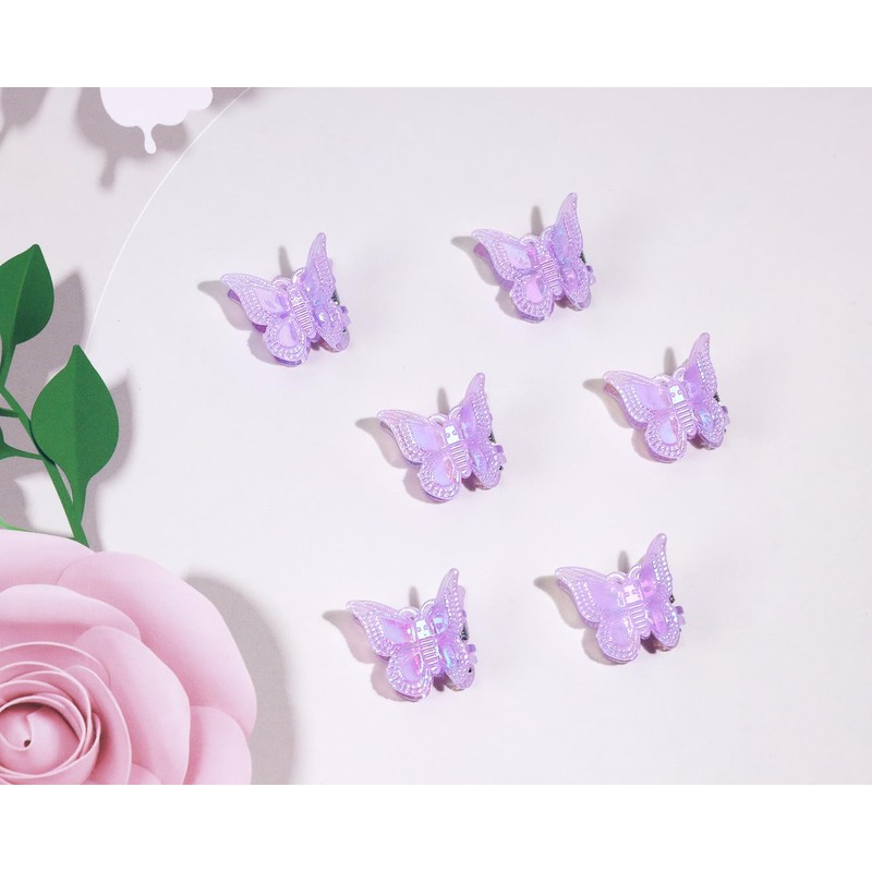 Mini Butterfly Hair Clips 20Pcs Tiny Glitter 90s Hair Claws