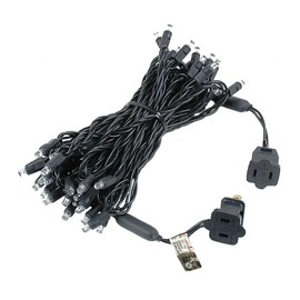 Novelty Lights 50 Light LED Christmas Mini Light Set, Outdoor Lighting Party Patio String Lights, Pure White, Black Wire, 25 Feet