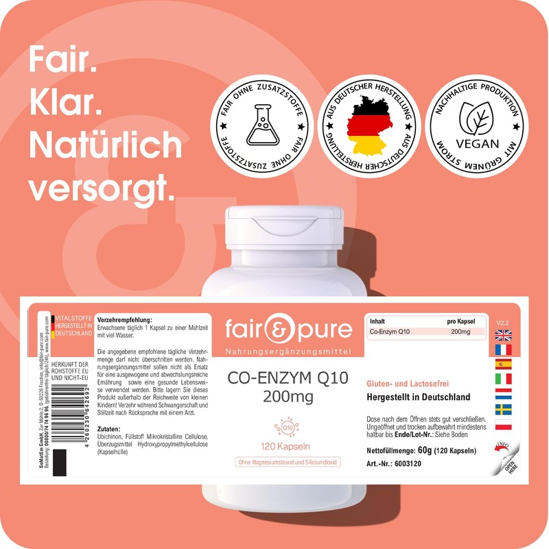 Fair & Pure Co-Enzyme Q10 Capsules 200 mg, Pack of