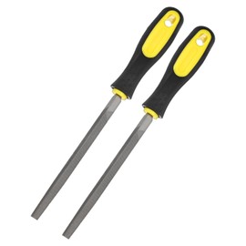 M METERXITY 2-Pack Triangular Metal File 6 Inch, High Carbon Steel File Diamond File Hand File W PVC Grip Handle for Wood/Metal/Ceramic/Glass/Stone/Jewelry/Tile/Model/DIY/Sharpening File