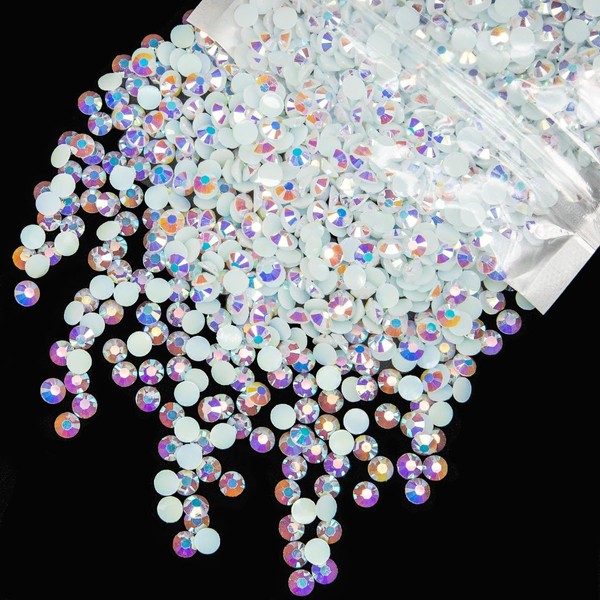 qiipii qiipii 2700PCS 4mm White Ab Resin Rhinestones for Crafting