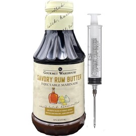 Gourmet Warehouse Savory Rum Butter Injectable Marinade with Syringe Included 16 Ounces - (Pack of 1)