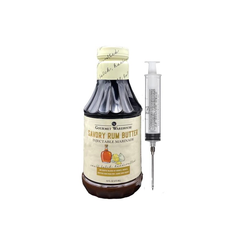 Gourmet Warehouse Savory Rum Butter Injectable Marinade with Syringe Included