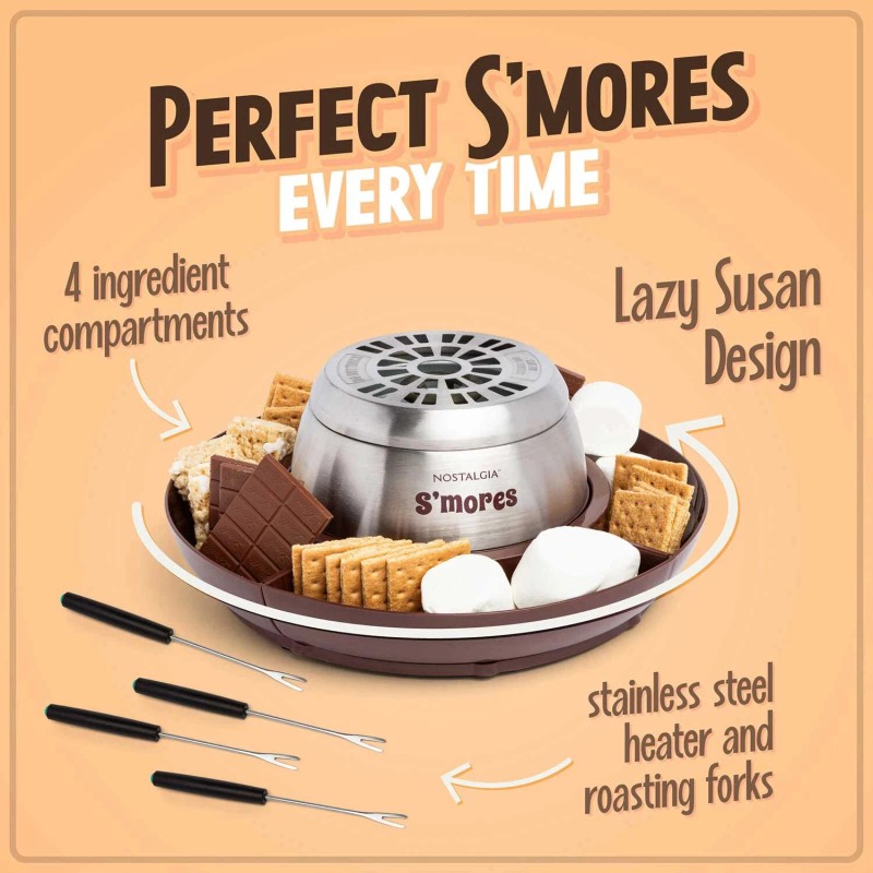Nostalgia Indoor Electric Stainless Steel S'mores Maker