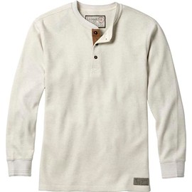 Legendary Whitetails Men's Tall Tough as Buck Double Layer Thermal Henley Shirt, Ivory Winter