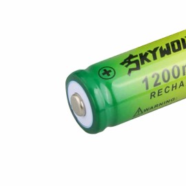Skywolfeye 2pcs SkyWolfEye 14500 Battery Rechargeable 3.7V 1200mAh Cell Batteries + Charger