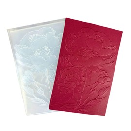 DIYology 3D Peony Flowers Embossing Folders for Card Making, 3 d Flowers Texture Embossing Folder Template for DIY Paper Crafting Scrapbooking Polymer Clay Decoration