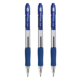 [3-in-1] Java Power Grip 0.5mm Low Viscosity Ink Smooth Ballpoint Pen With Rubber Grip 3pcs Set (Blue)