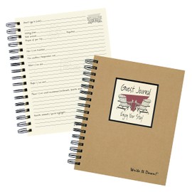 Write it Down series by Journals Unlimited, Guided Journal, Guest Journal, Enjoy Your Stay!, Full-size 7.5"x 9", Kraft Hard Cover, Made in USA