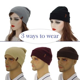 KNITDAY Men's Thin Slouchy Beanie Hats for Men and Women, Mens Slouch Baggy Soft Summer Winter Daily Beanie Hat Lightweight Unisex (Black)