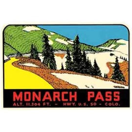 Monarch Pass Colorado CO skiing  Vintage 1950's Style  Travel Decal  Sticker