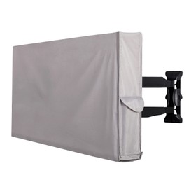 PureFit Outdoor TV Cover 52-55 inch, Weatherproof Waterproof Protector Enclosure for Outside Flat Screen TVs, Fits up to 52" W x 31" H x 5.5" D, Grey