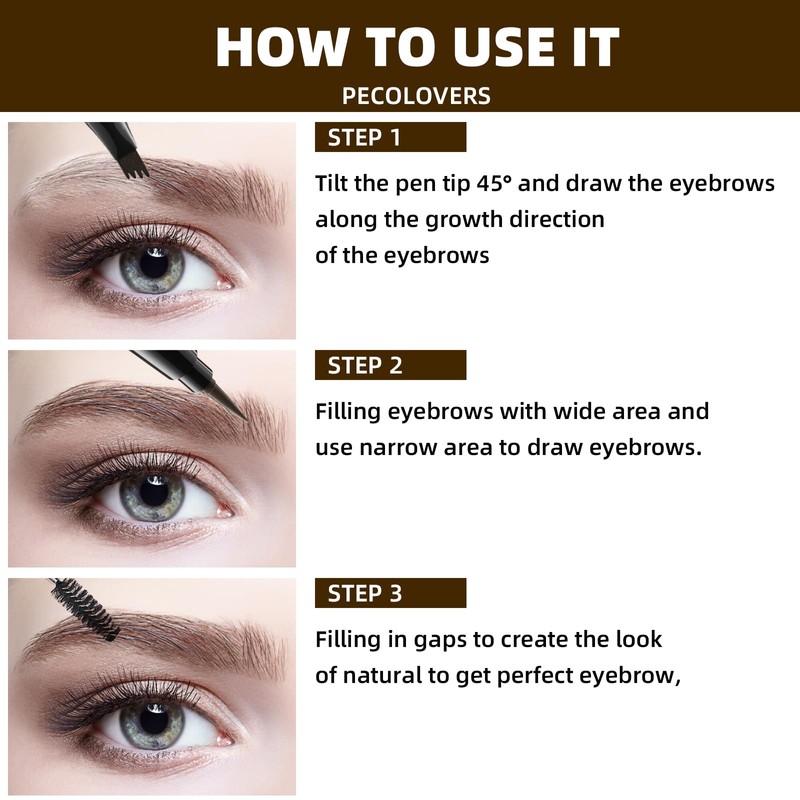 Eyebrow Pencil, Waterproof, 2-in-1 Dual-Ended Microblading Eyebrow Pencil, Microblading Eyebrow