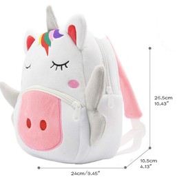 BEFUNIRISE Toddler Backpack for Boys and Girls, Cute Soft Plush Animal Cartoon Mini Backpack Little For Kids 2-6 Years (unicorn)